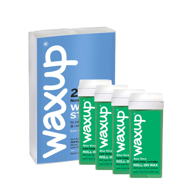 Waxup Aloe Vera Roller 4 Pack and 200 strips - thatswaxup - - Roller Waxing Kit - waxup hair removal wax body waxing kit women and men professional waxing supplies
